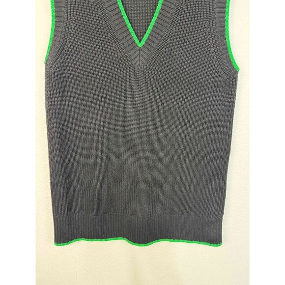 Aritzia Babaton Women's Sherman Sweater Vest V-neck Pullover Blackgloss Green L - Picture 5 of 13